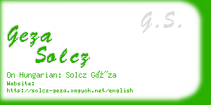 geza solcz business card